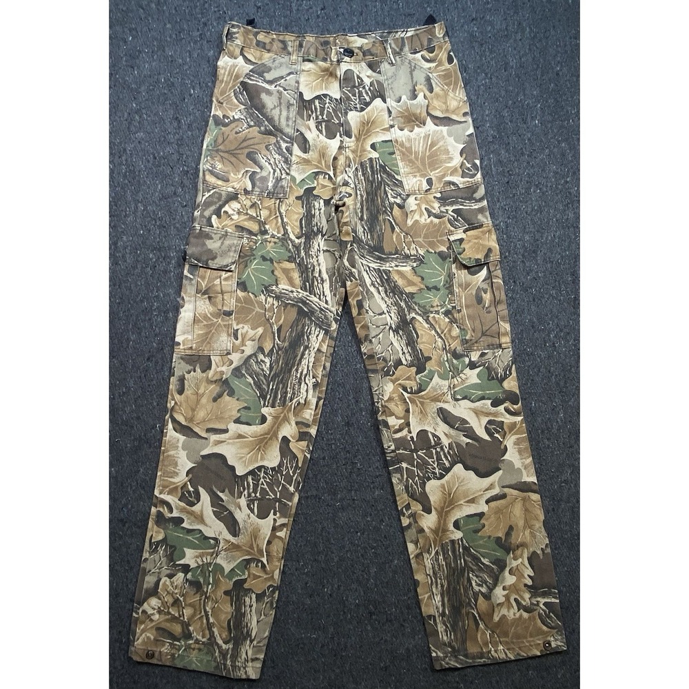 VTG Advantage Outdoors Hunting Belted Camouflage‎ Pants Boys Sz 16 Made In USA